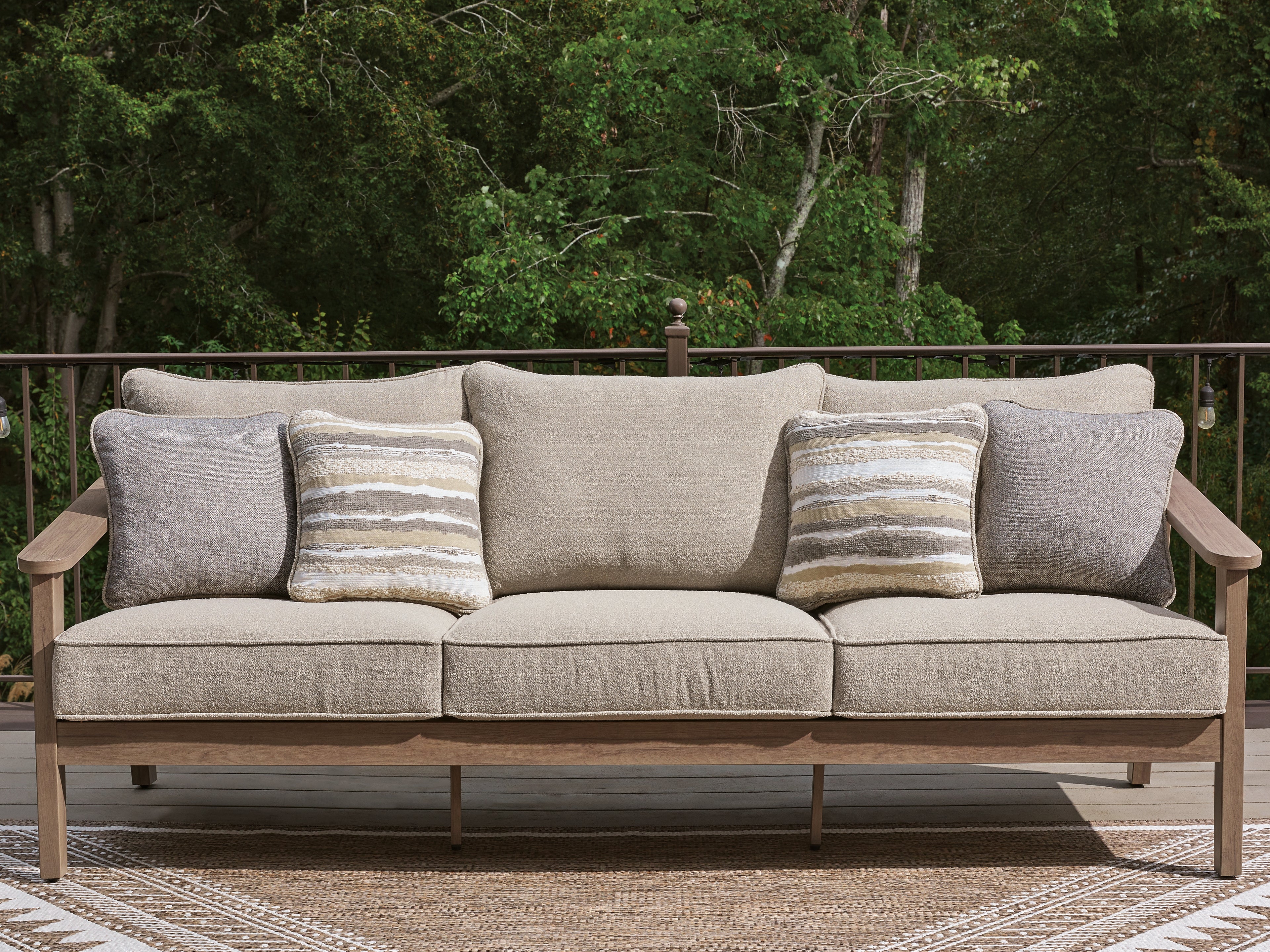 Harmony Headlands Natural/Gray Outdoor Sofa with Cushion - PCP428-838