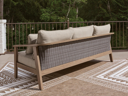 Harmony Headlands Natural/Gray Outdoor Sofa with Cushion - PCP428-838