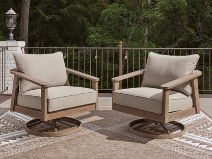Harmony Headlands Natural/Gray Outdoor Swivel Lounge with Cushion - PCP428-821