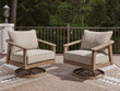 Harmony Headlands Natural/Gray Outdoor Swivel Lounge with Cushion - PCP428-821
