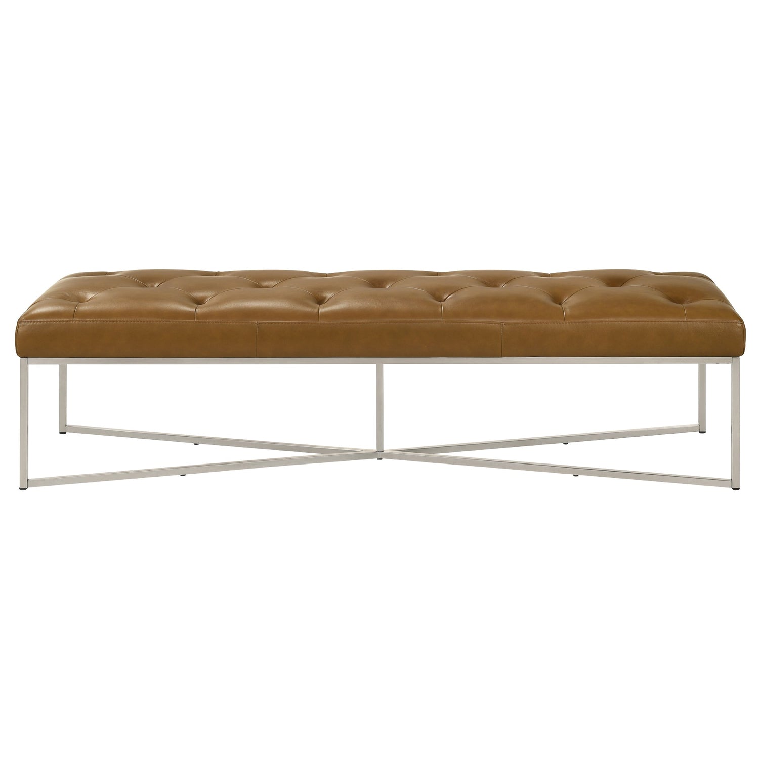 Harper Tan Leather Bench - BEN00402101