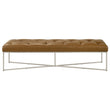 Harper Tan Leather Bench - BEN00402101