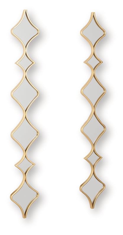 Harriswood Gold Finish Accent Mirror Set (Set of 2) - A8010354