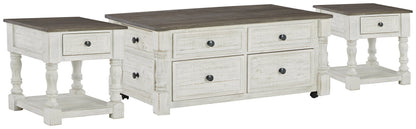 Havalance Coffee Table with 2 End Tables in White/Gray - PKG013789