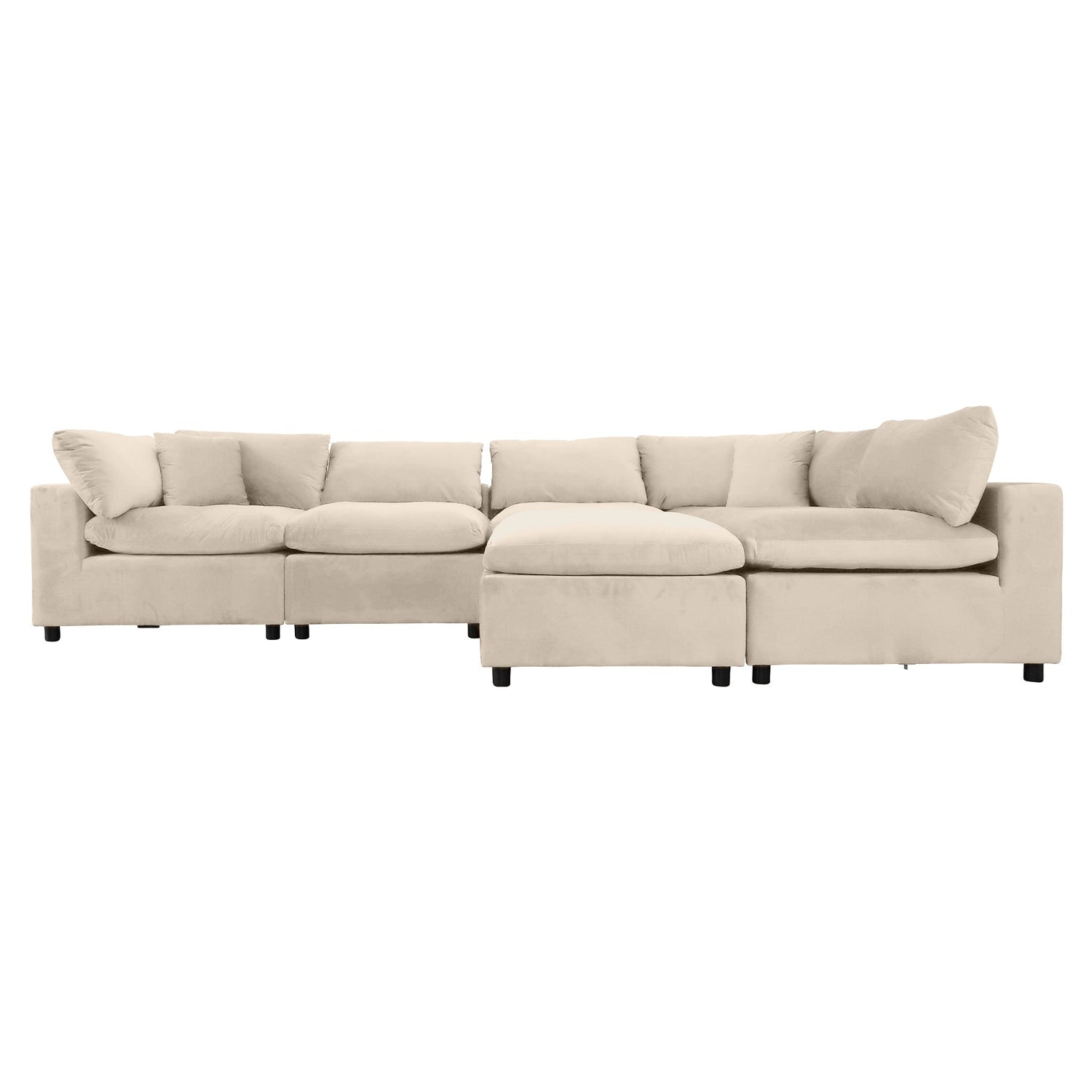 Hayward Ivory Velvet Modular Sectional Sofa - MSC01000402