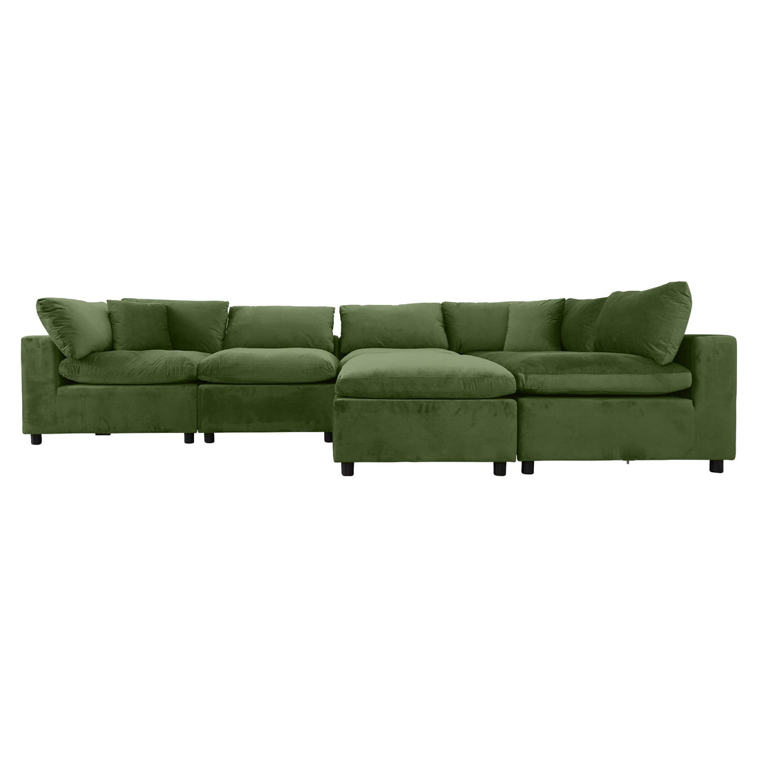 Hayward Olive Green Velvet Modular Sectional Sofa - MSC01000403