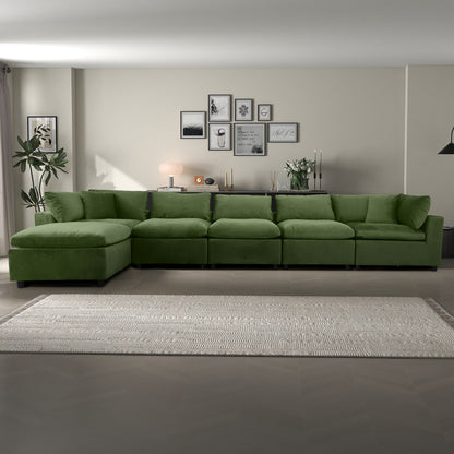 Hayward Olive Green Velvet Modular Sectional Sofa - MSC01000403