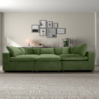 Hayward Olive Green Velvet Modular Sectional Sofa - MSC01000403