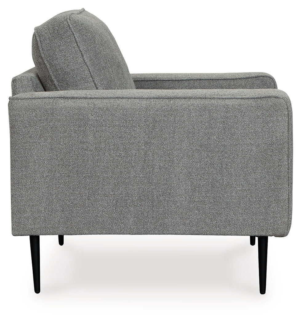 Hazela Chair and Ottoman in Charcoal - PKG015060