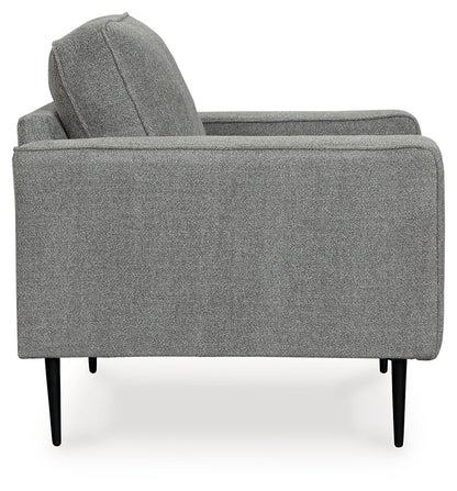 Hazela Chair and Ottoman in Charcoal - PKG015060