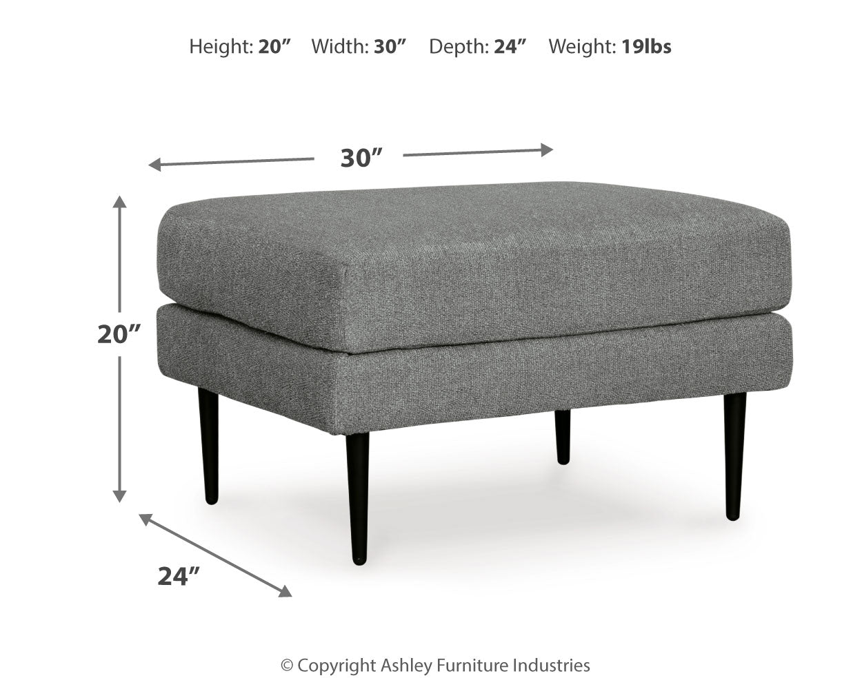 Hazela Chair and Ottoman in Charcoal - PKG015060