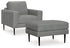 Hazela Chair and Ottoman in Charcoal - PKG015060