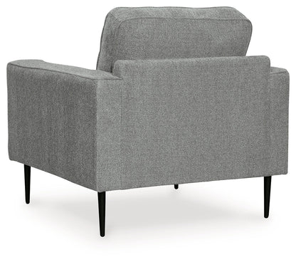 Hazela Chair and Ottoman in Charcoal - PKG015060