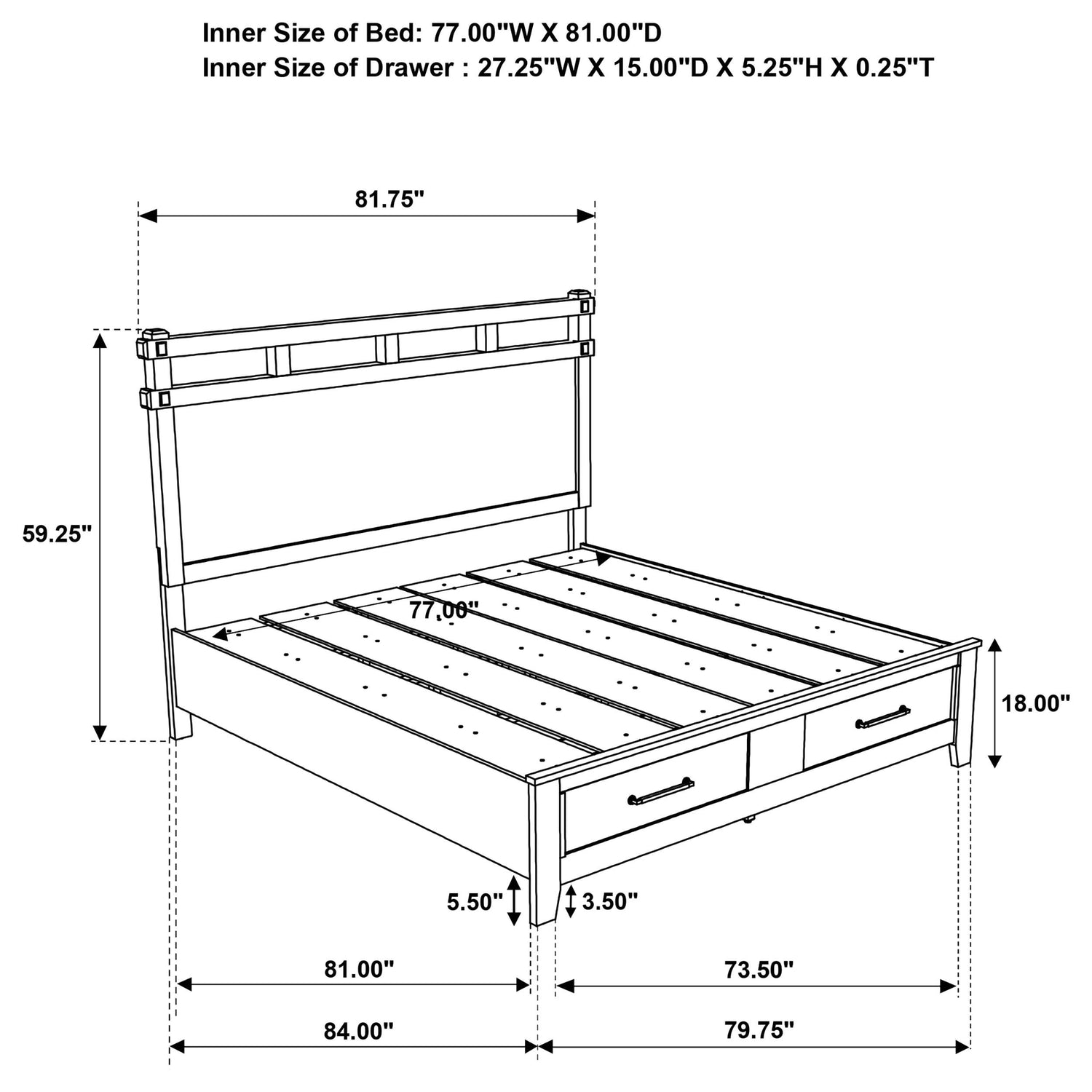 Hazlewood 4-piece Eastern King Bedroom Set Vineyard Oak - 207530KE-S4