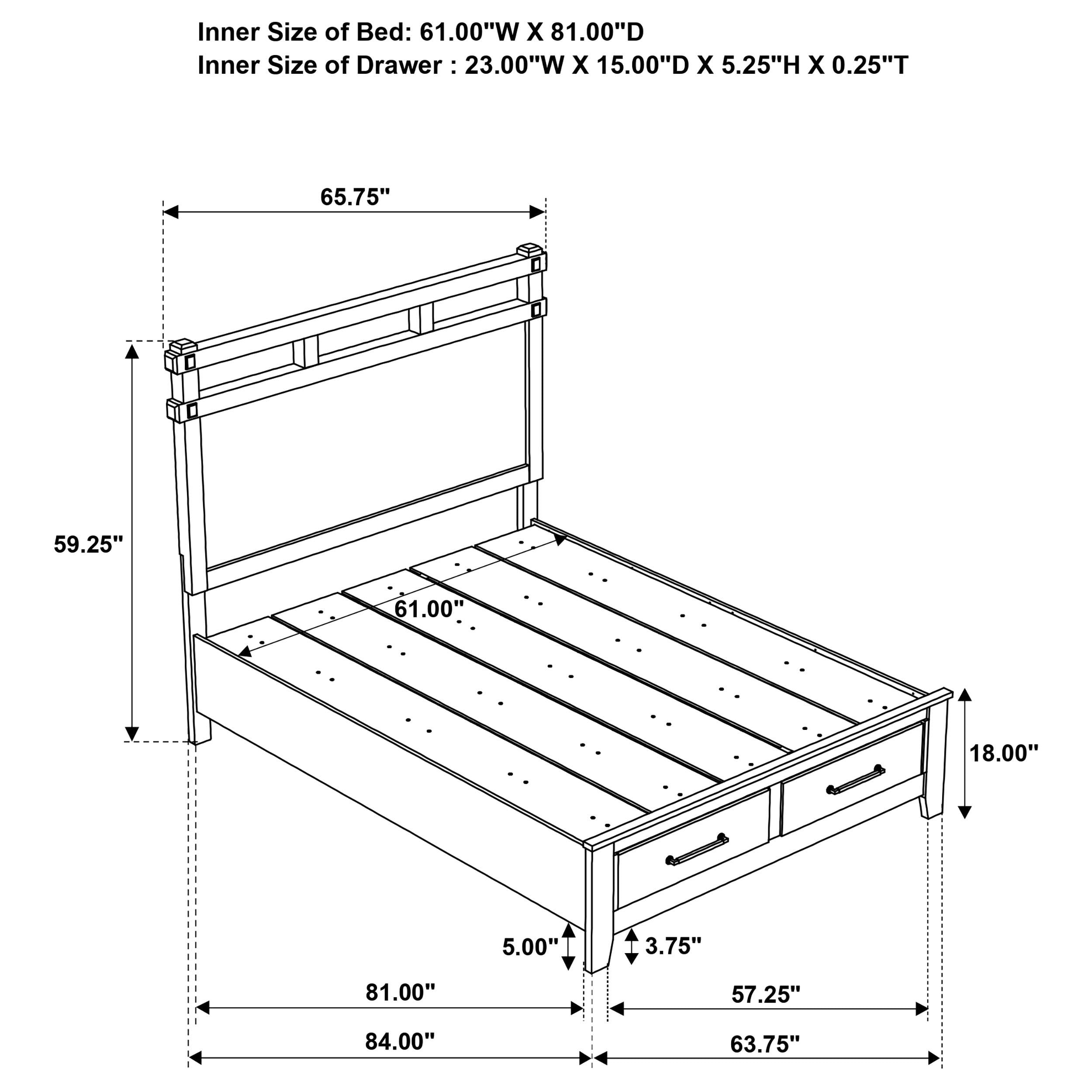 Hazlewood 4-piece Queen Bedroom Set Vineyard Oak - 207530Q-S4