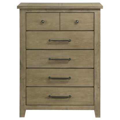 Hazlewood 5-drawer Bedroom Chest of Drawers Vineyard Oak - 207535