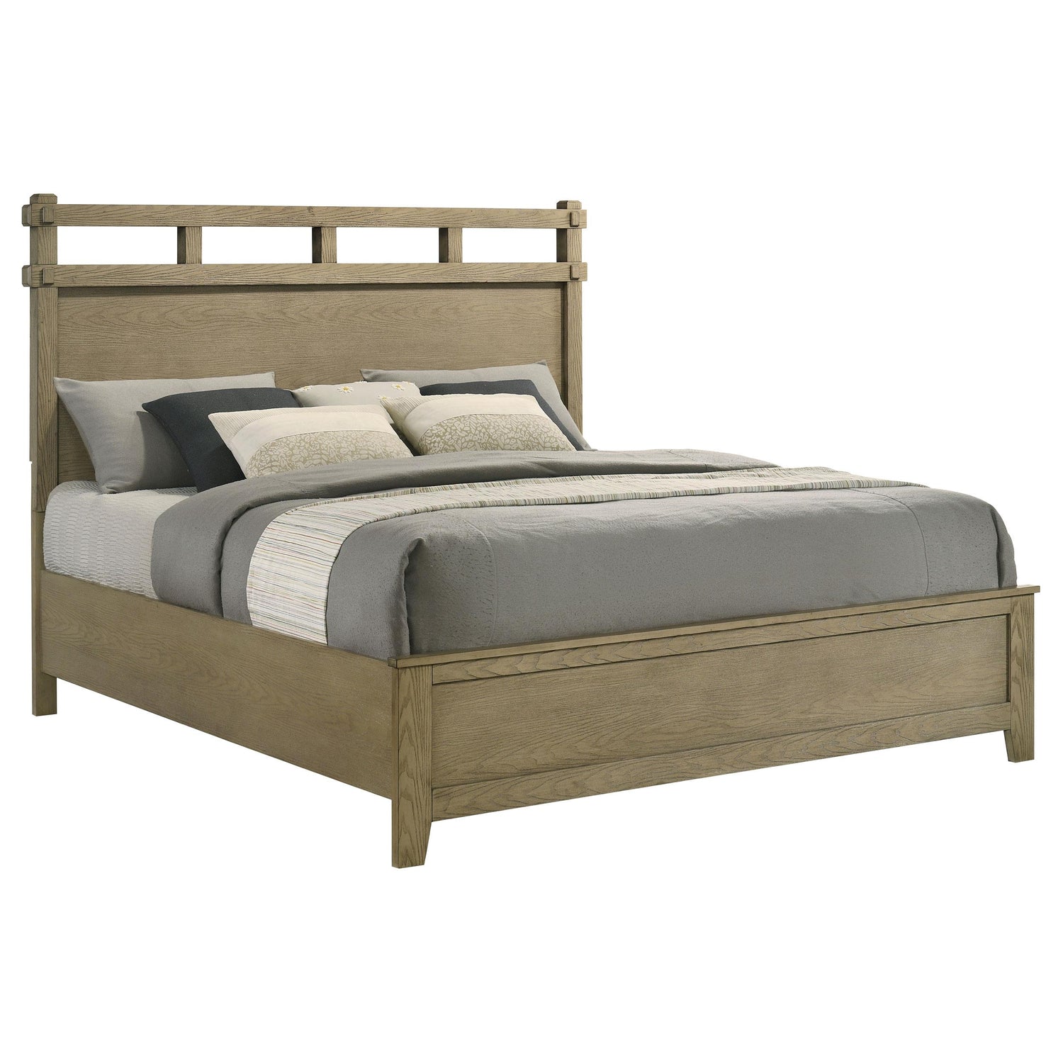 Hazlewood 59-inch Eastern King Panel Bed Vineyard Oak - 207531KE