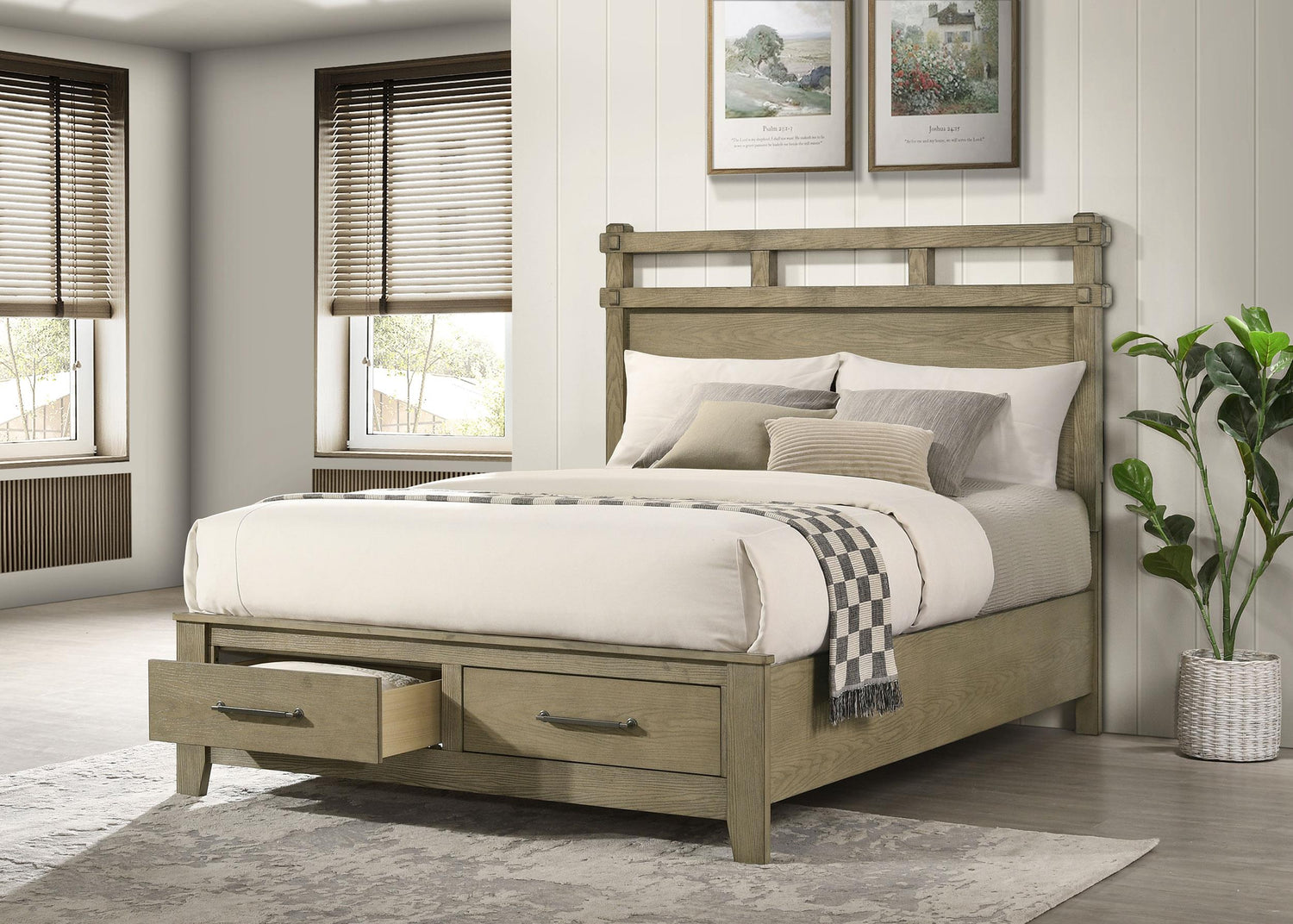 Hazlewood 59-inch Eastern King Storage Bed Vineyard Oak - 207530KE