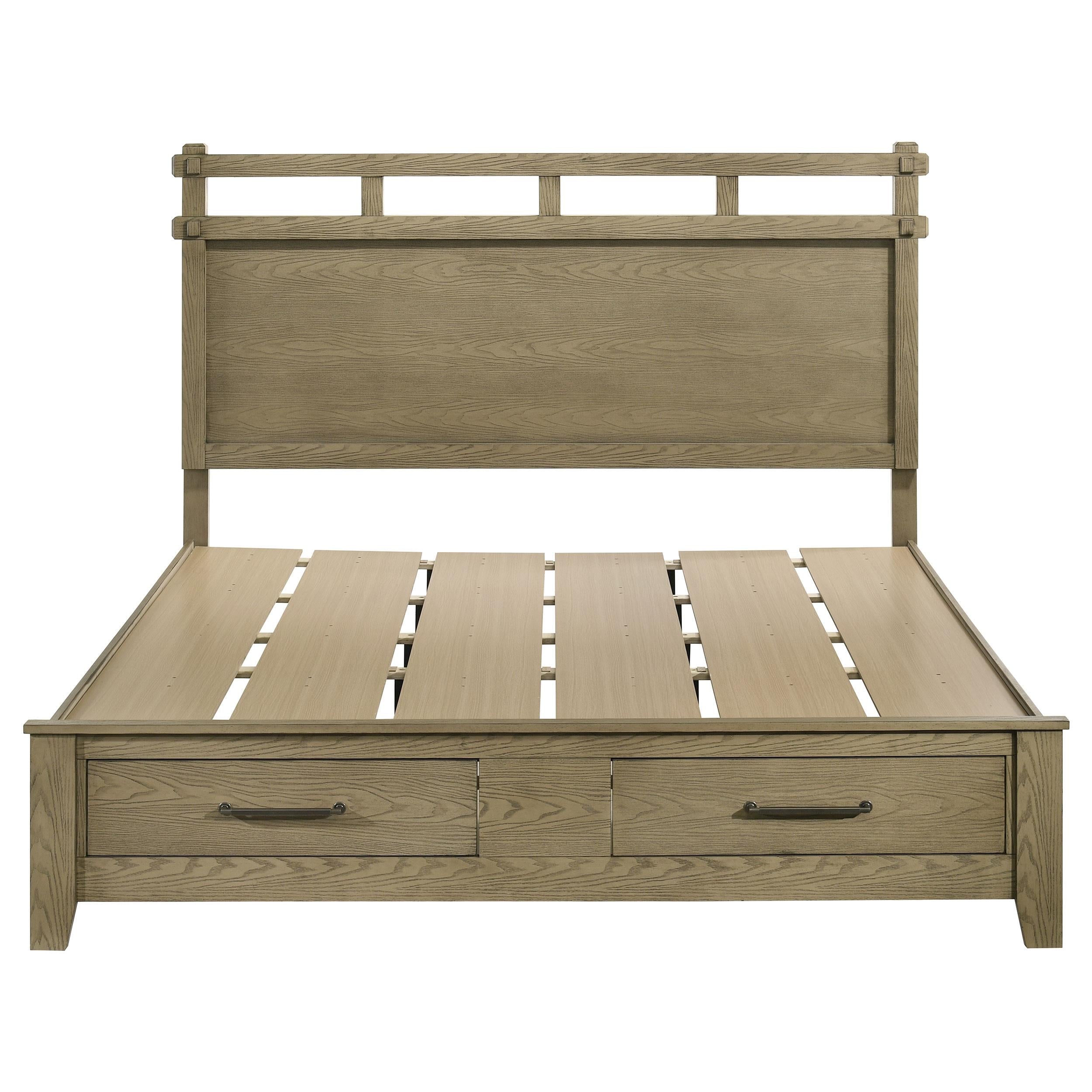 Hazlewood 59-inch Eastern King Storage Bed Vineyard Oak - 207530KE