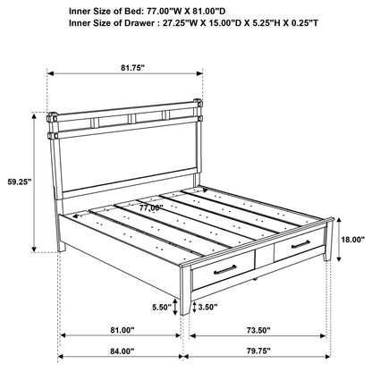 Hazlewood 59-inch Eastern King Storage Bed Vineyard Oak - 207530KE