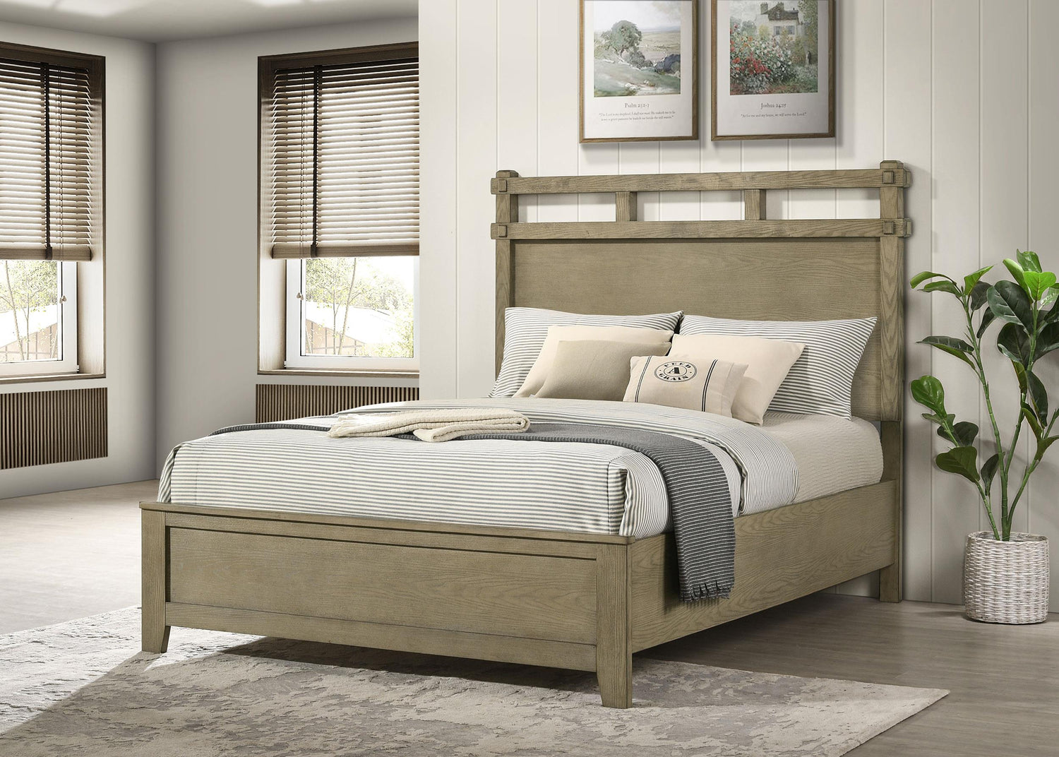 Hazlewood 59-inch Queen Panel Bed Vineyard Oak - 207531Q