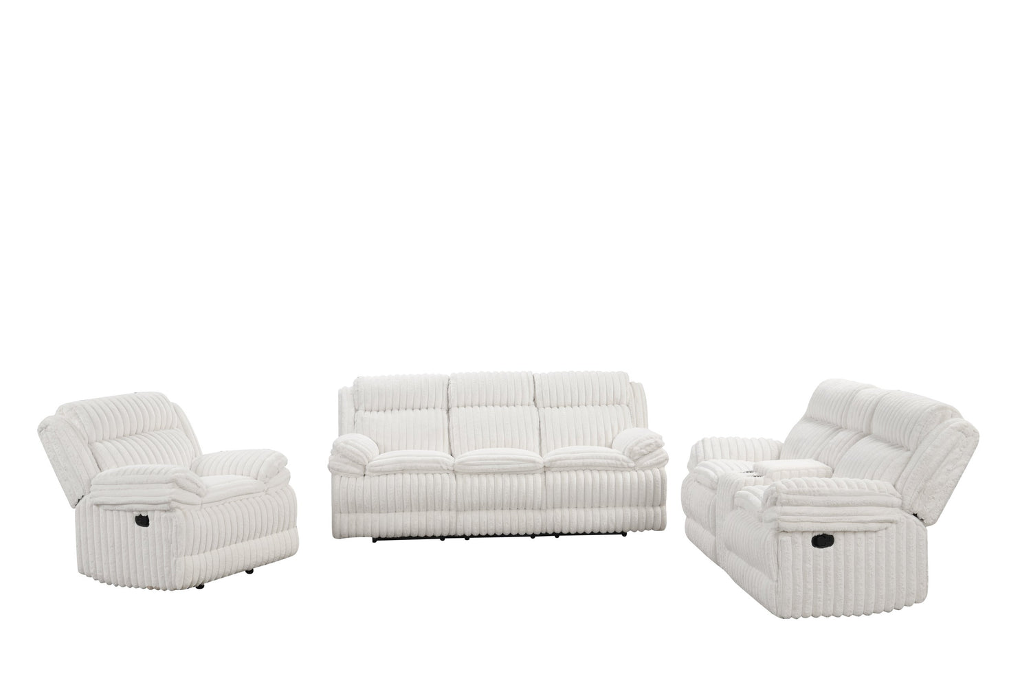 Heaven - White 3pc Reclining Set New Arrival - HEAVEN WHITE