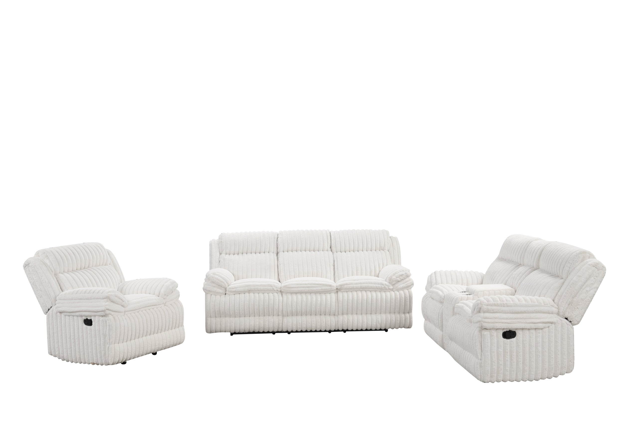 Heaven - White 3pc Reclining Set New Arrival - HEAVEN WHITE