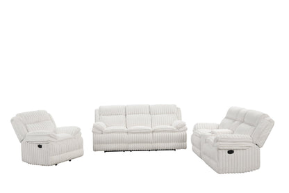 Heaven - White 3pc Reclining Set New Arrival - HEAVEN WHITE