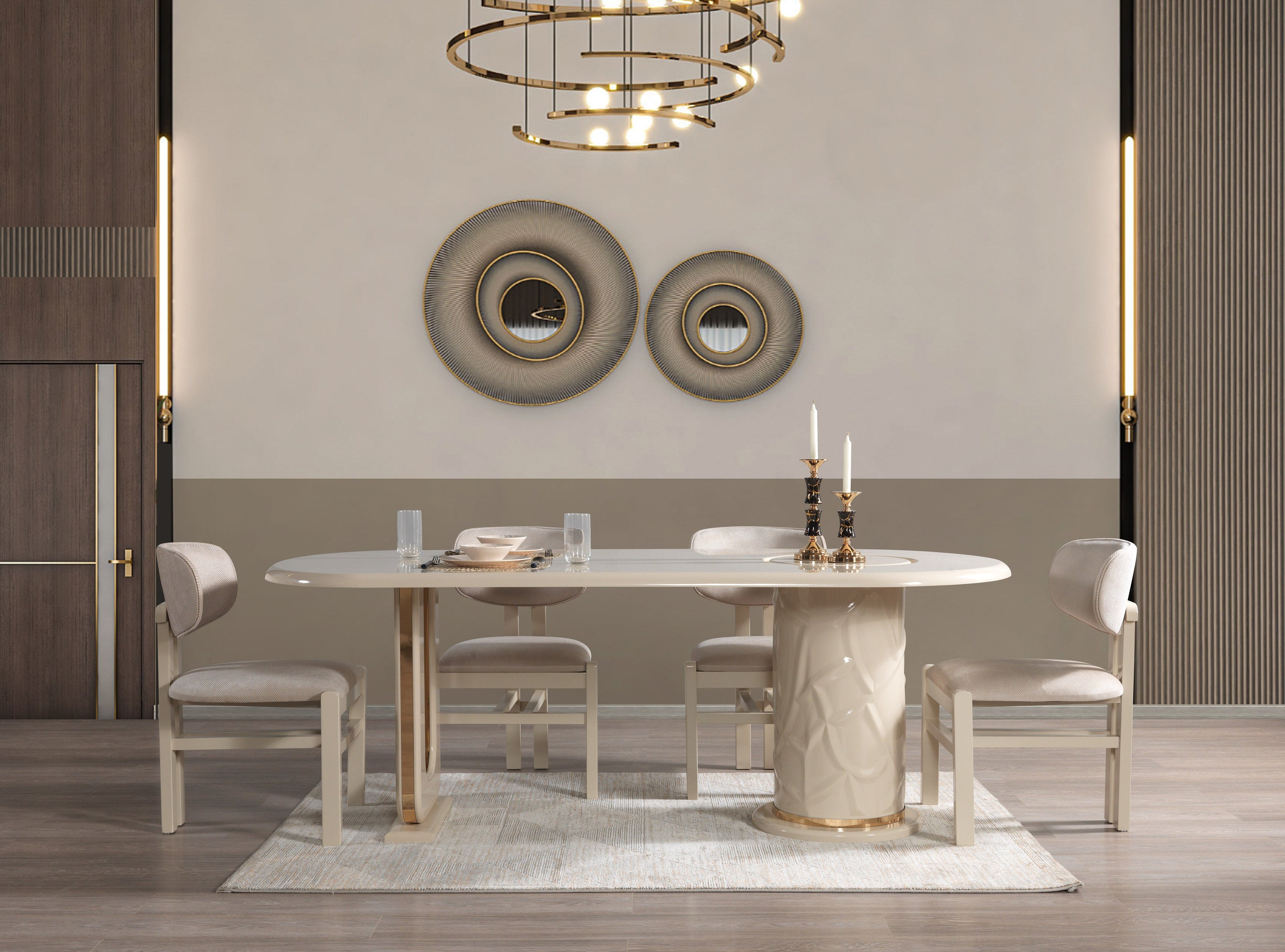 Helena Ivory 7-Piece Dining Set - HELENA DS-7PC