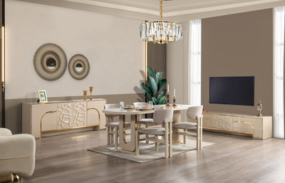 Helena Ivory 7-Piece Dining Set - HELENA DS-7PC