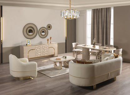 Helena Ivory 7-Piece Dining Set - HELENA DS-7PC