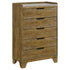 Henderson 5-drawer Bedroom Chest of Drawers Medium Oak - 222975