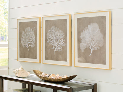 Hendridge Taupe/White Wall Art (Set of 3) - A8000486