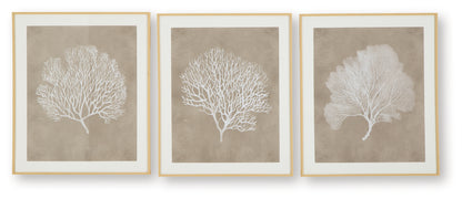 Hendridge Taupe/White Wall Art (Set of 3) - A8000486