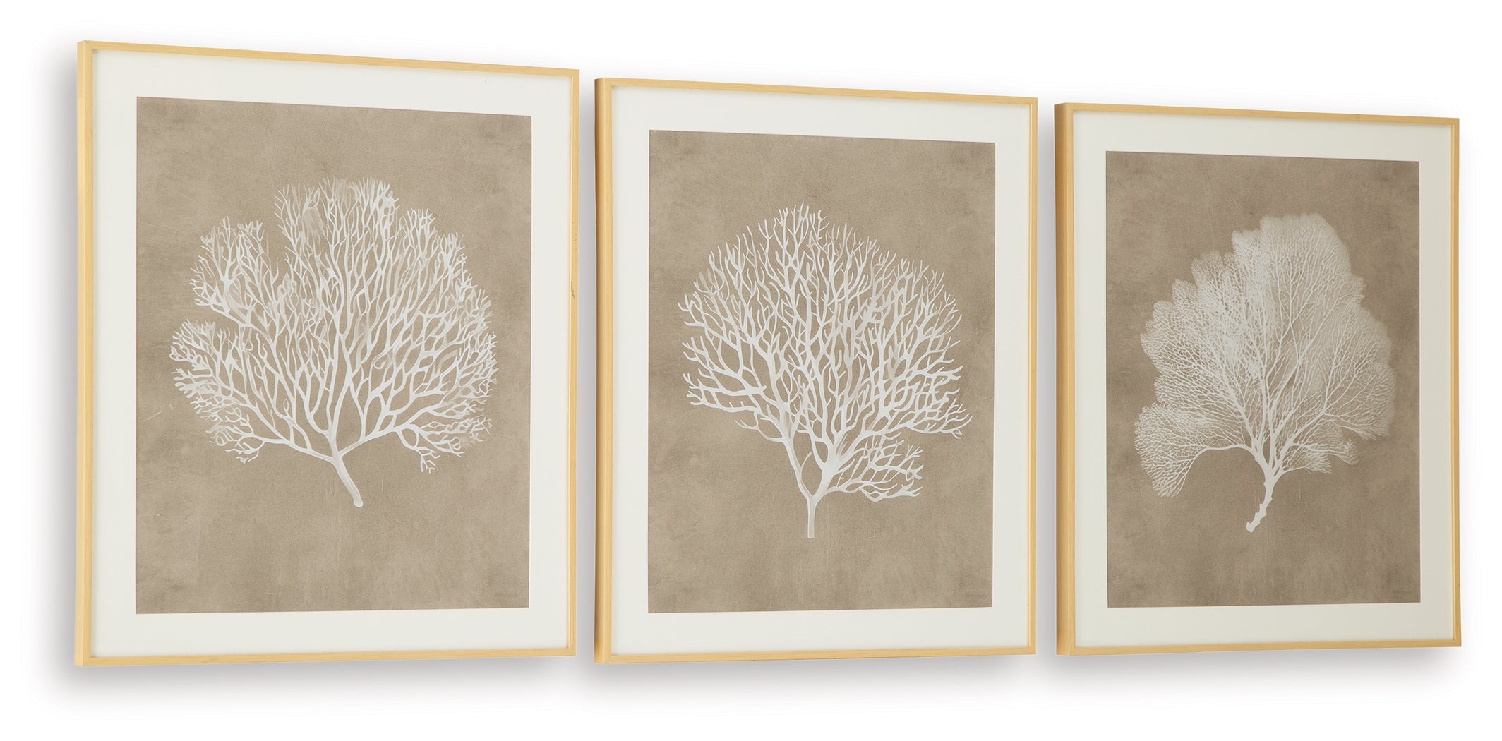 Hendridge Taupe/White Wall Art (Set of 3) - A8000486