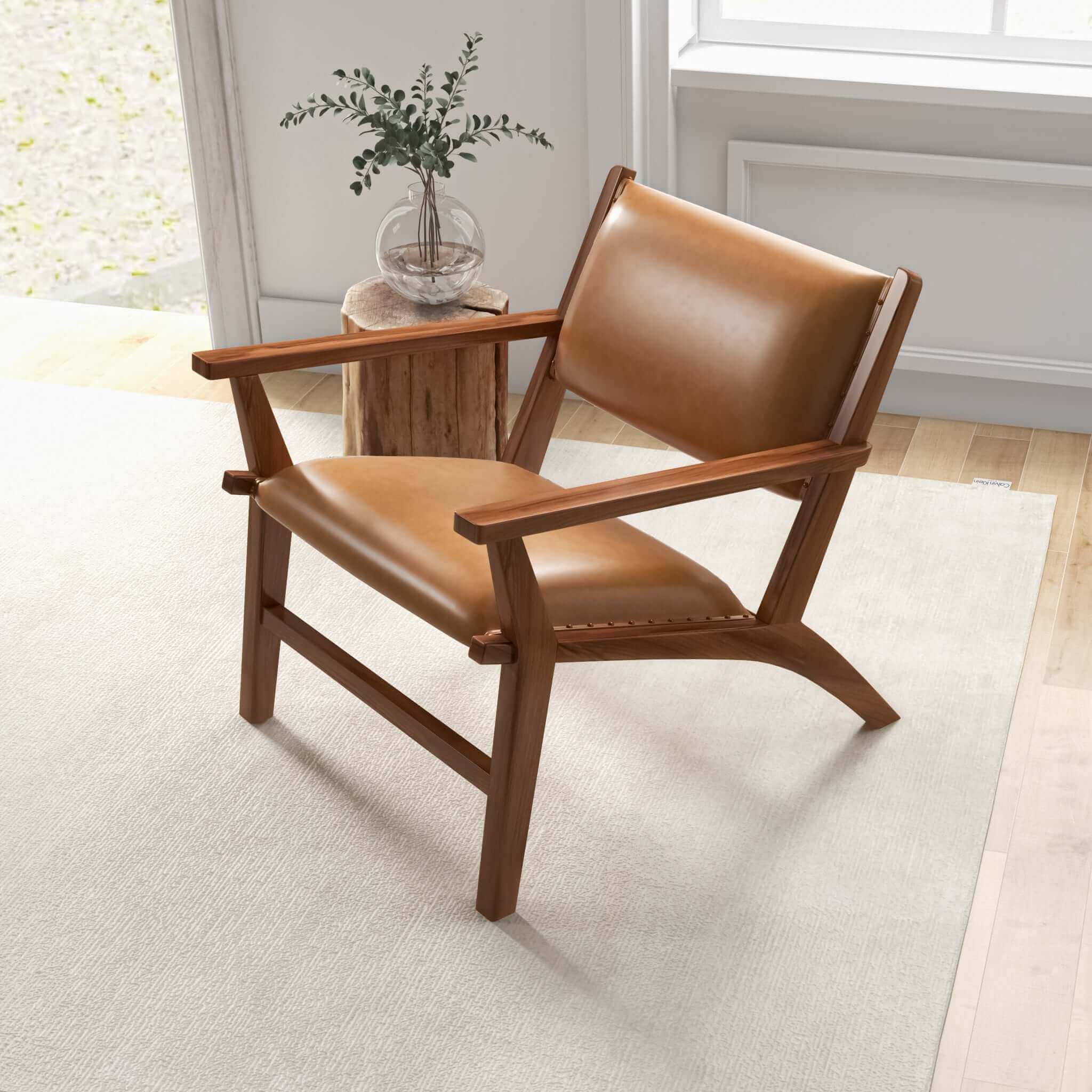 Hendrix Antique Tan Leather Arm Chair - LCH01201501
