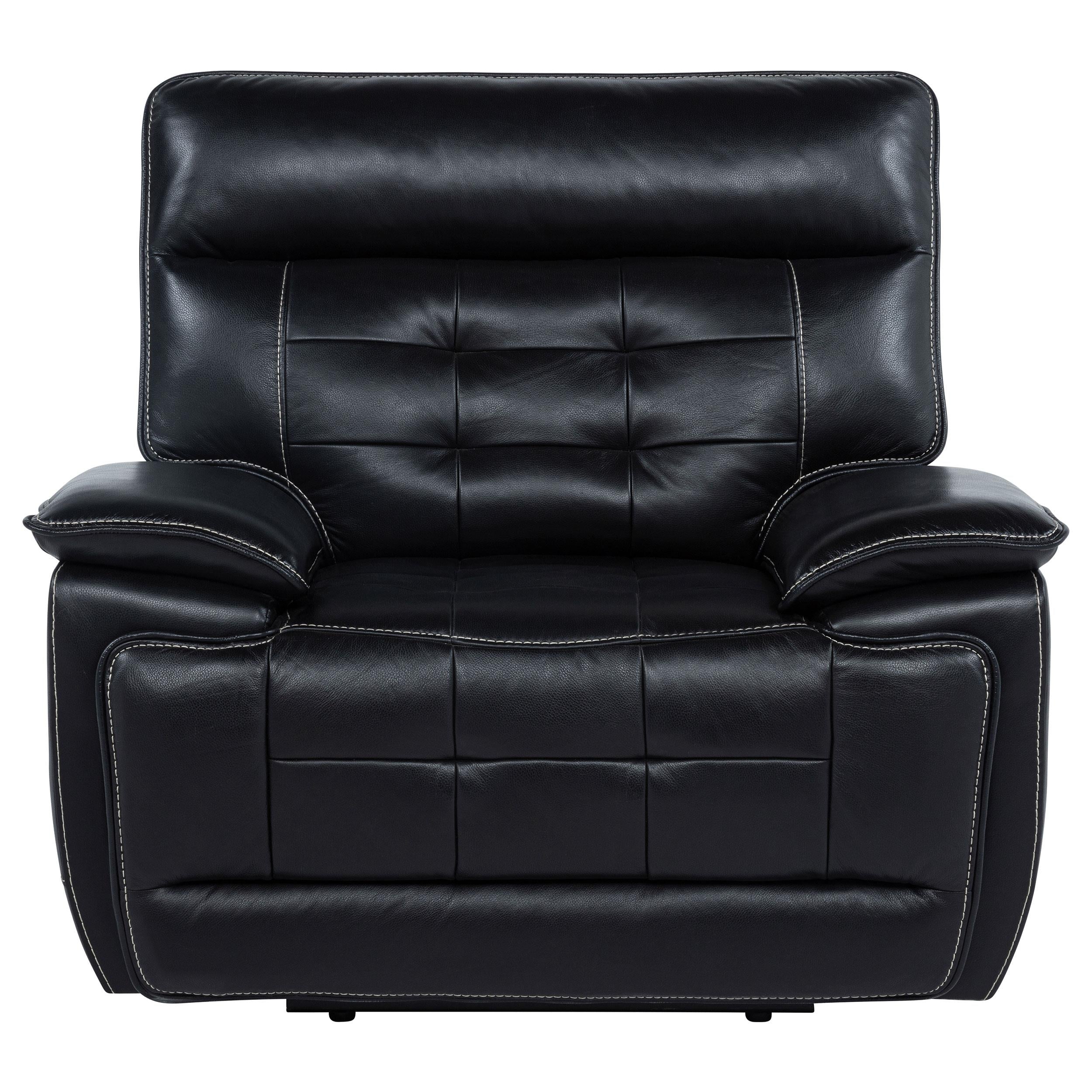 Hewitt Leather Upholstered Dual Power Recliner Chair Black - 609613PP