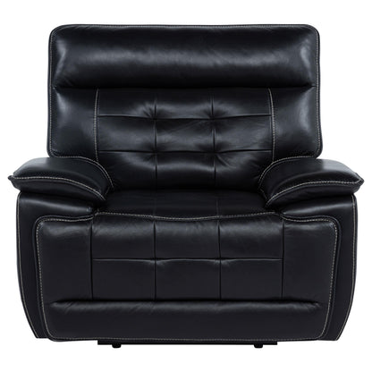 Hewitt Leather Upholstered Dual Power Recliner Chair Black - 609613PP