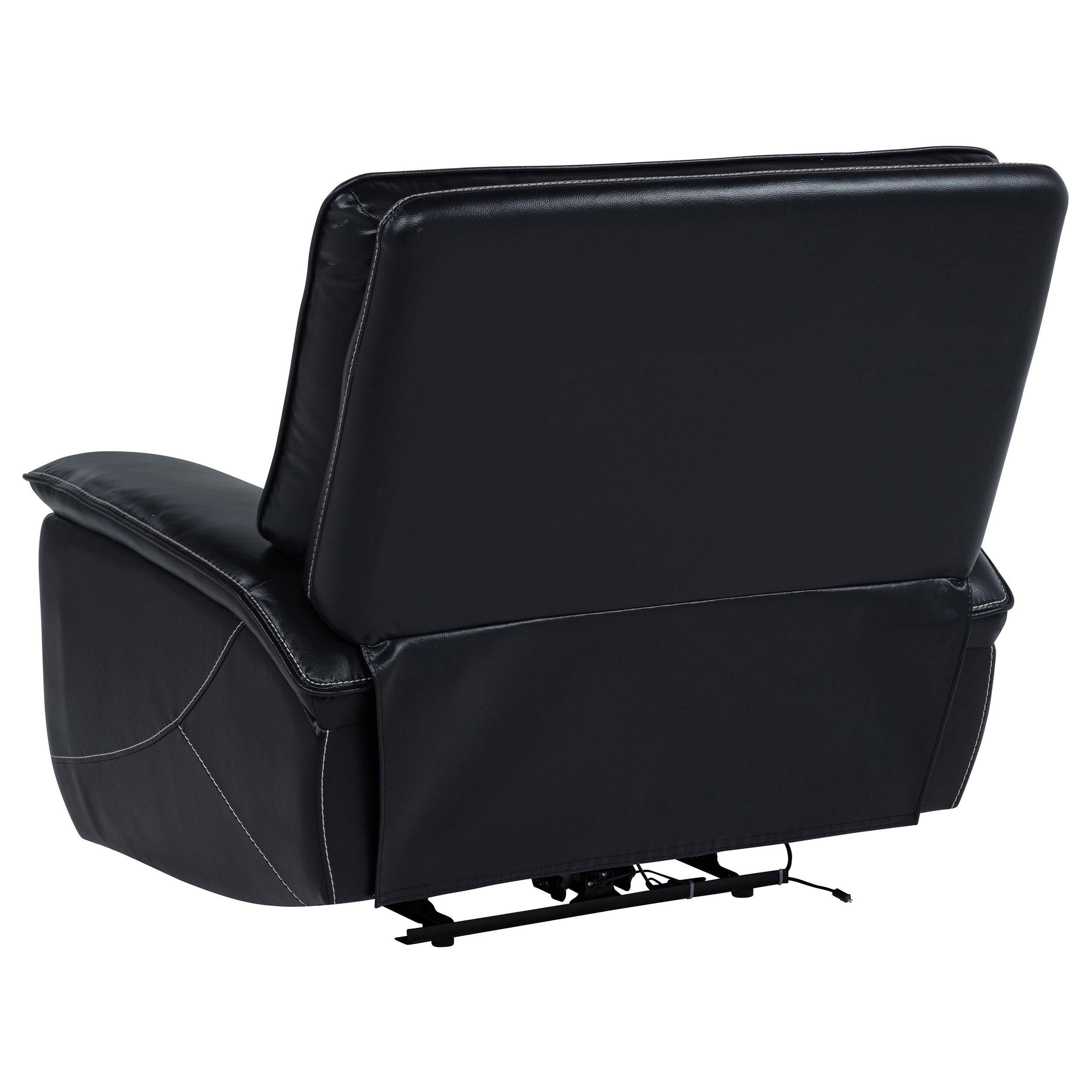 Hewitt Leather Upholstered Dual Power Recliner Chair Black - 609613PP