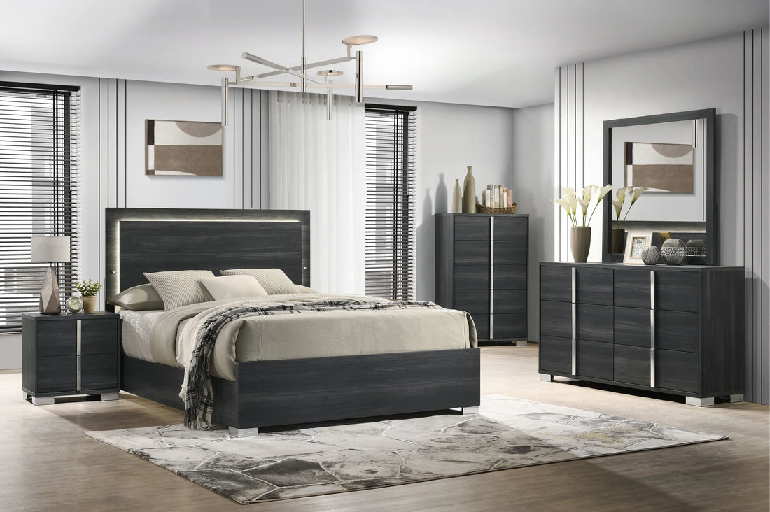HH3700 - 5pc Bedroom Set - Queen, King *Extra Nightstand - HH3700 - 5pc Bedroom Set Extra Nightstand