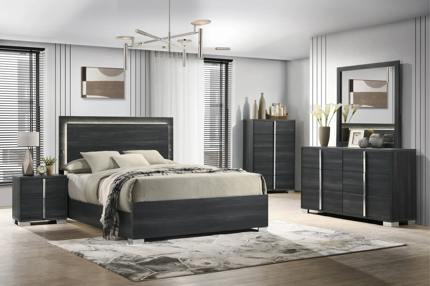 HH3700 - 5pc Bedroom Set - Queen, King *King 5pc - HH3700 - 5pc Bedroom Set King 5pc