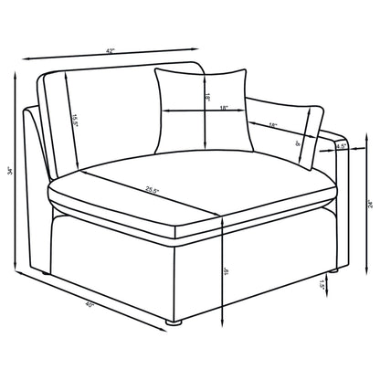 Hobson 5-piece Upholstered Modular Sectional Sofa Ivory - 551451-SETA