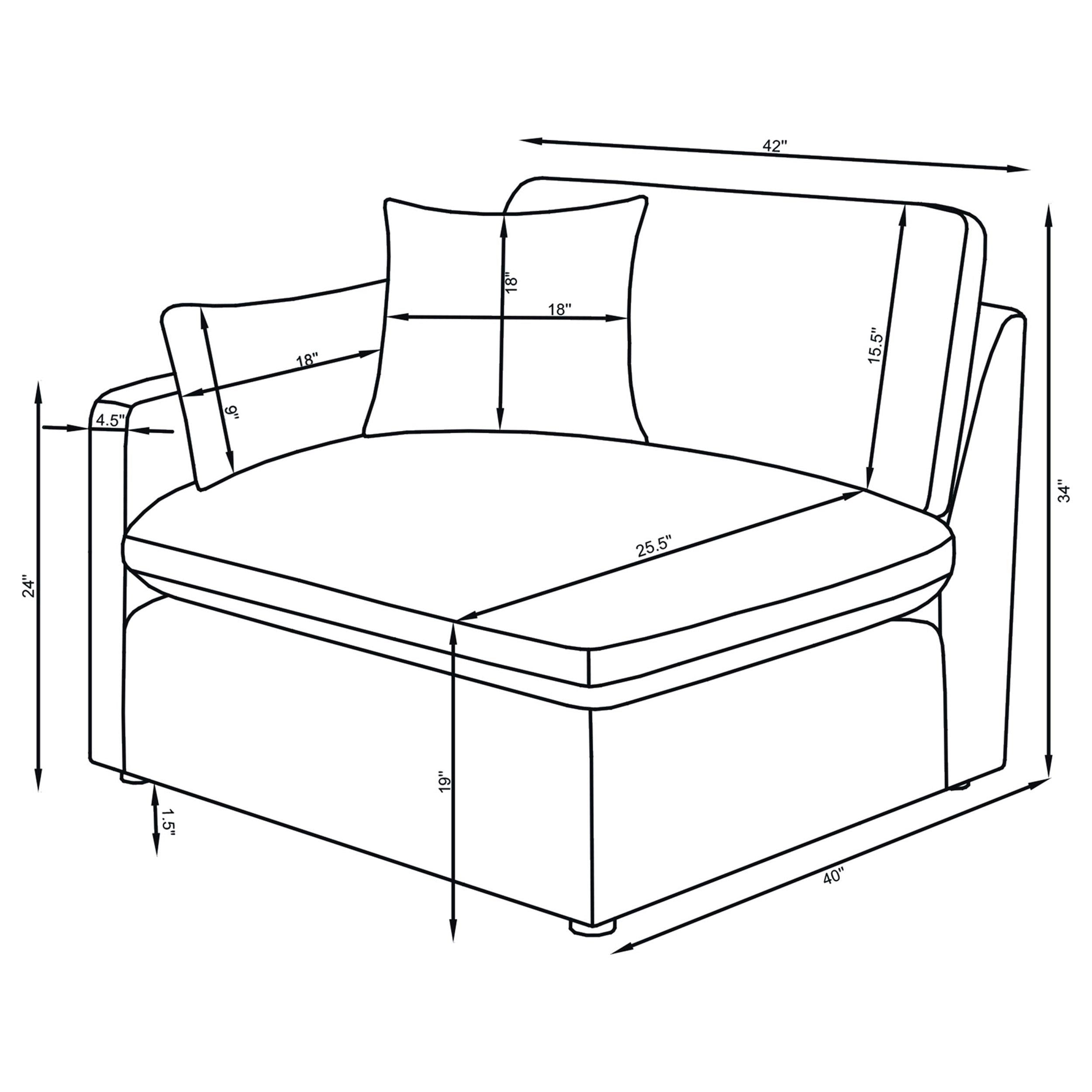 Hobson 5-piece Upholstered Modular Sectional Sofa Ivory - 551451-SETA