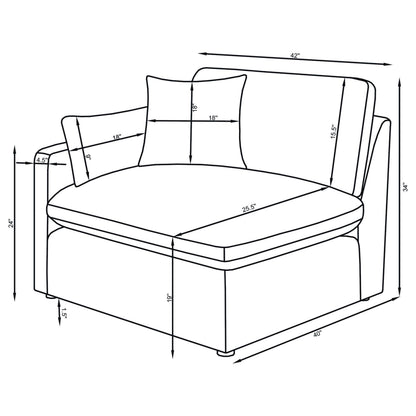Hobson 5-piece Upholstered Modular Sectional Sofa Ivory - 551451-SETA