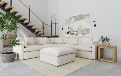 Hobson 6-piece Upholstered Modular Sectional Sofa Ivory - 551451-SET