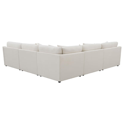 Hobson 6-piece Upholstered Modular Sectional Sofa Ivory - 551451-SET
