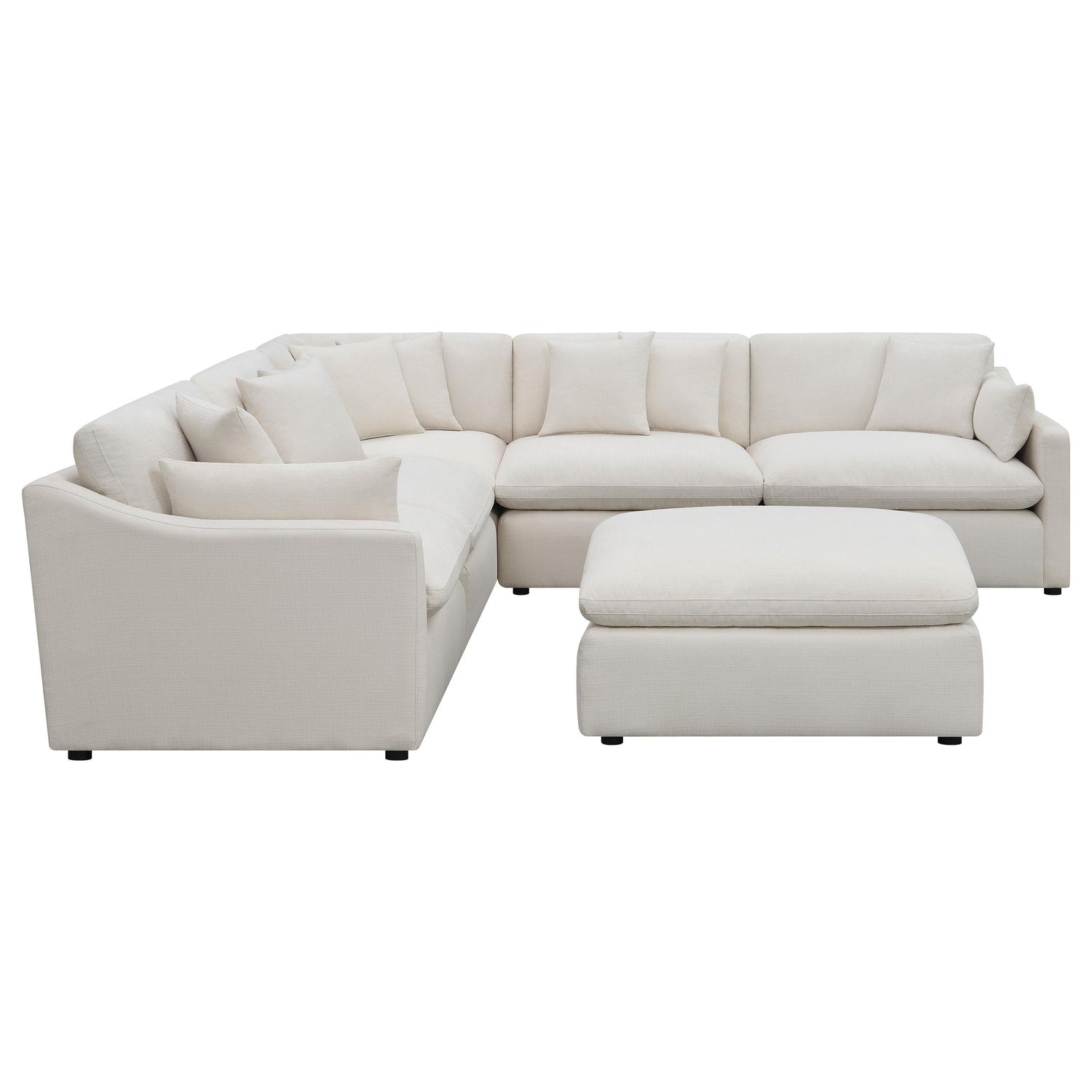 Hobson 6-piece Upholstered Modular Sectional Sofa Ivory - 551451-SET