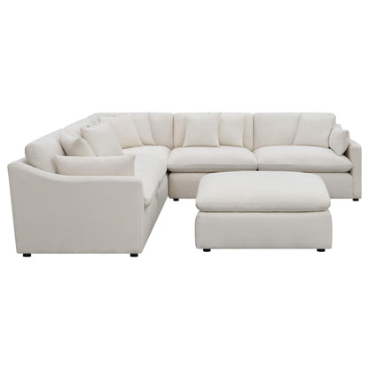 Hobson 6-piece Upholstered Modular Sectional Sofa Ivory - 551451-SET
