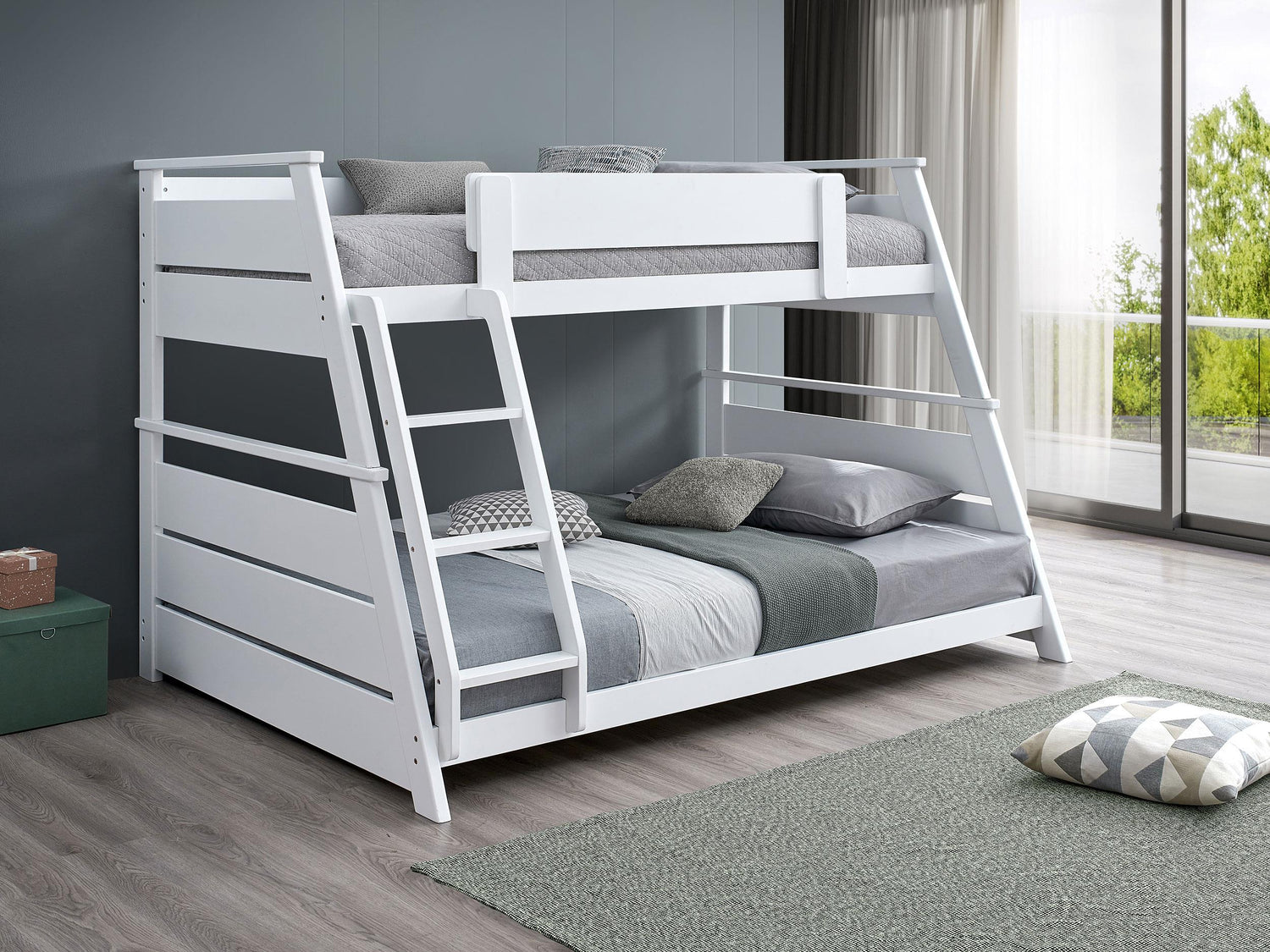 Holden Wood Veneer Twin Over Full Bunk Bed White - 460593WHT