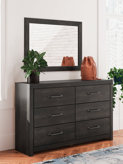 Hollivern Dark Gray Dresser and Mirror - PCB2108B1
